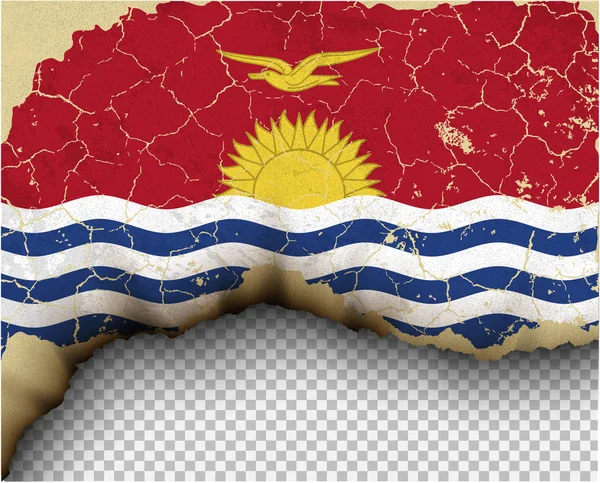 Zerrissene Kiribati Flagge Vor Transparentem Hintergrund — Stockvektor