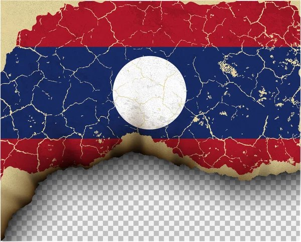 Cracking Laos Bandeira Sobre Fundo Transparente — Vetor de Stock