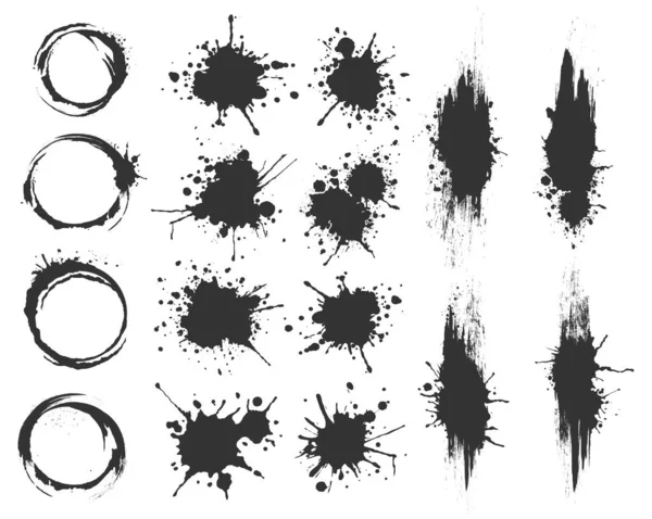 Illustrerade fläckar som uppsvälld samling i svart och vitt — Stock vektor