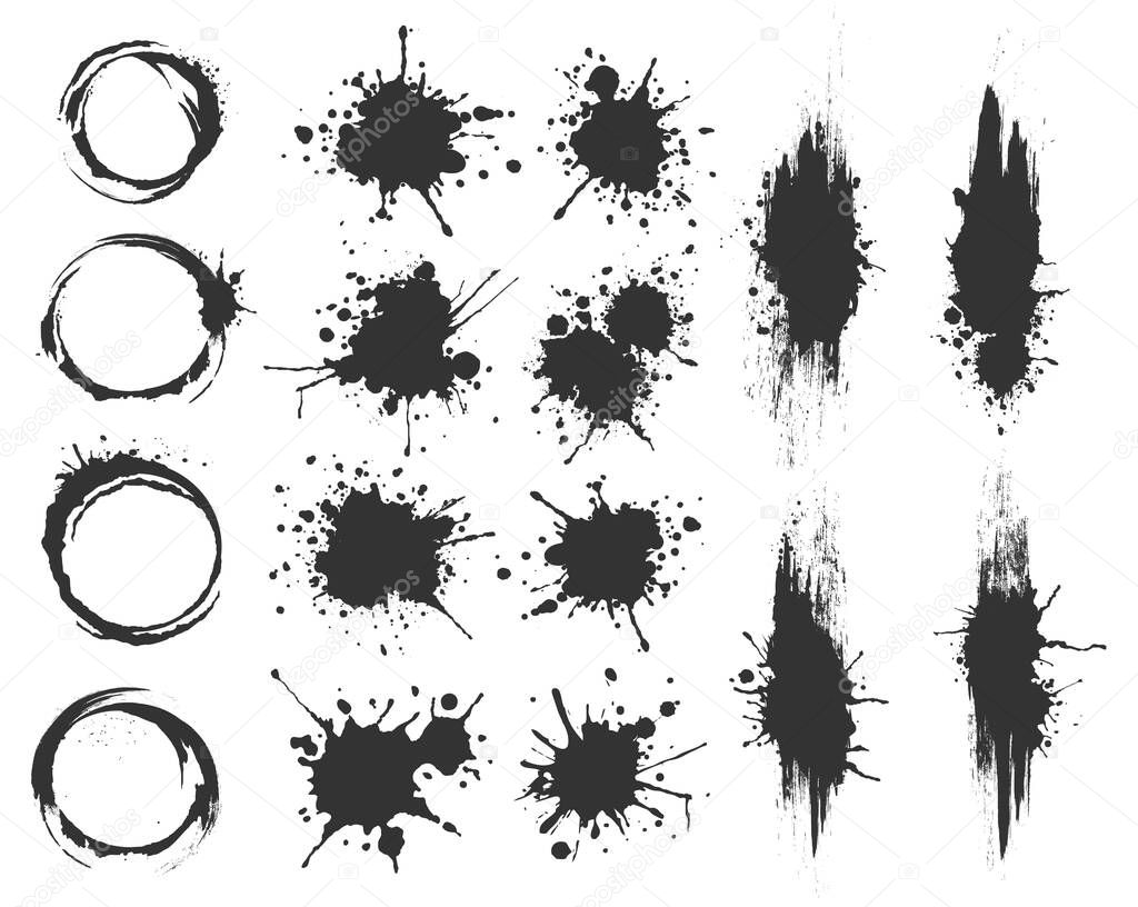 Illustrated spots set bloat collection in black and white
