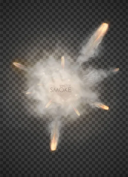 Piste d'explosion Smoke bang isolé sur transparent — Image vectorielle