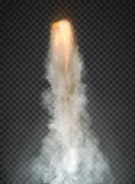 Космическая ракета Дым изолирован на прозрачном фоне — стоковый вектор