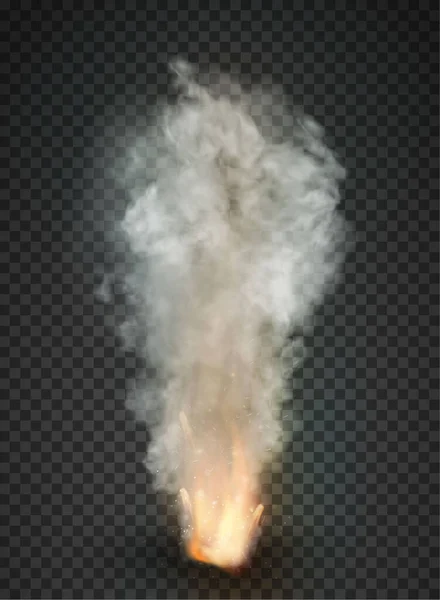 Explosion trail Smoke bang isolerad på transparent bakgrund — Stock vektor
