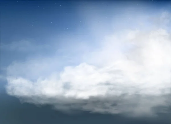 Nubes vectoriales y humo en el cielo azul — Vector de stock