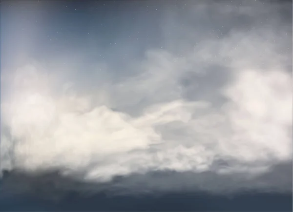 Nubes vectoriales y humo en el cielo azul — Vector de stock