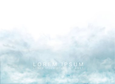 Beyaz arkaplanda vektör bulutları ve duman