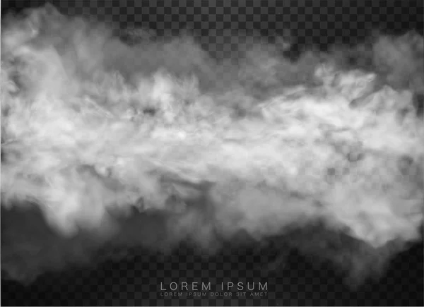 Διανυσματικά σύννεφα και καπνός σε διαφανές φόντο — Διανυσματικό Αρχείο