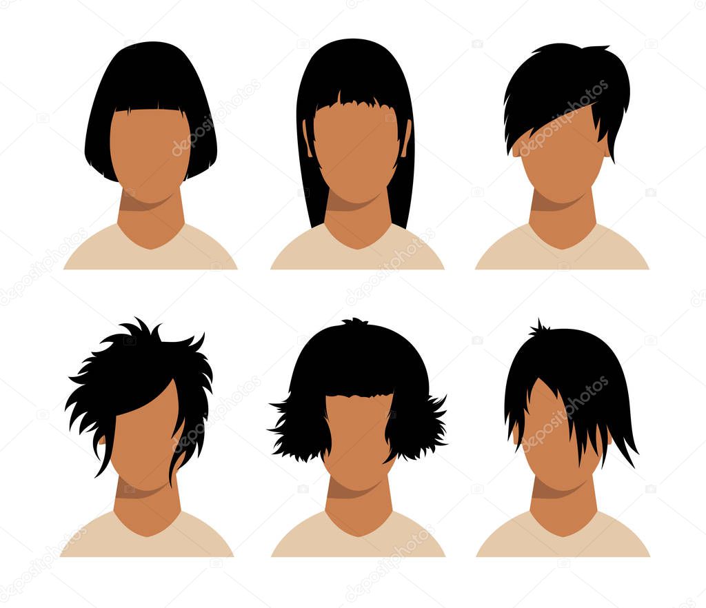 girls and mans hairstyles and haircut with face 