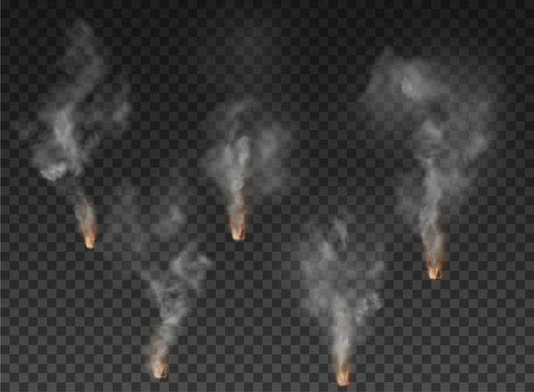 Dimma och rök isolerad på transparent bakgrund — Stock vektor