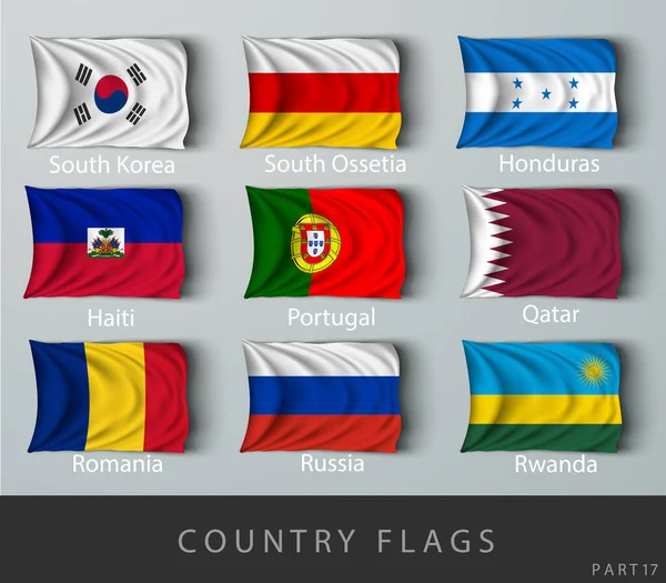Riveté le drapeau du pays ridé d'ombres — Image vectorielle