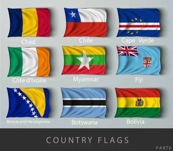 Az ország zászlaját árnyékok borítják. — Stock Vector