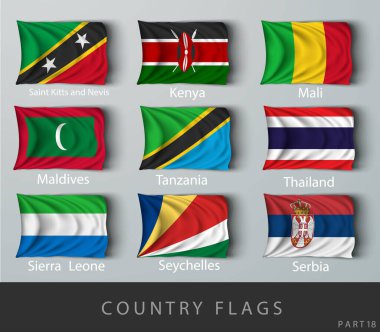 Perçinlenmiş ülke bayrağı Gölgelerle buruşmuş