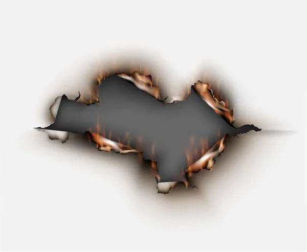 Modèles de combustion de conception transparente papier déchiré avec le feu — Image vectorielle