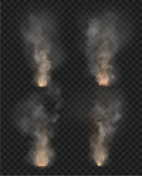 Brouillard Fumée Isolés Sur Fond Transparent — Image vectorielle