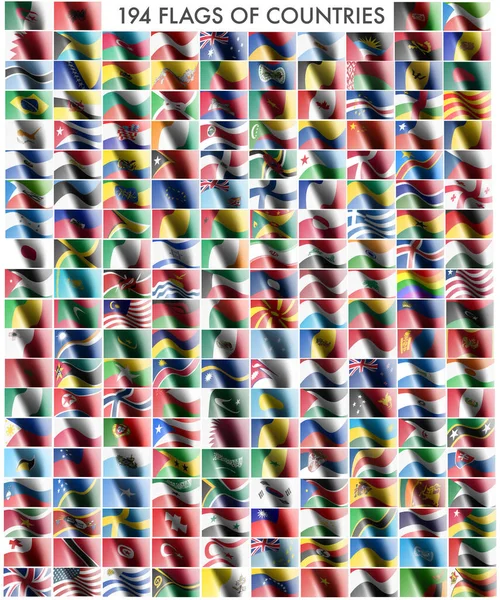 Conjunto de bandeiras de todos os países em ilustração — Vetor de Stock
