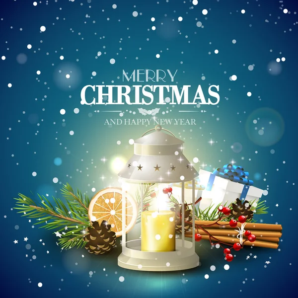 Christmas traditional greeting card — Stock Vector