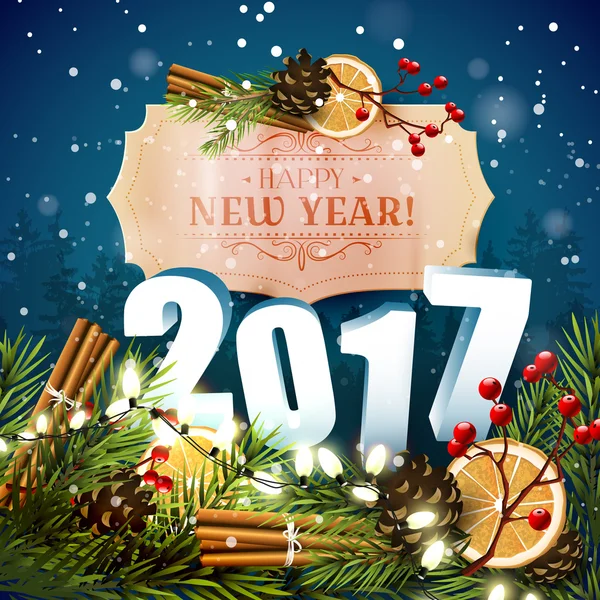 Happy New Year 2017 — Stock Vector