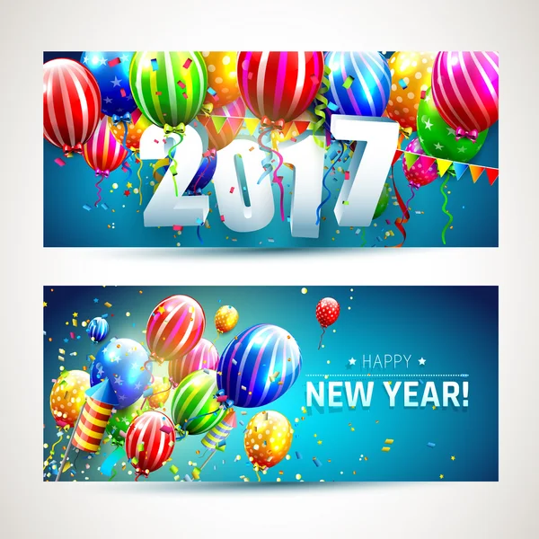 New Year 2017 banners — Stock Vector