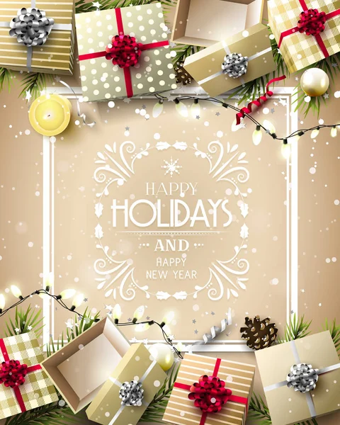 Luxury Holiday greeting card — Stock Vector