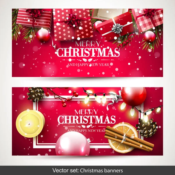 Luxury Christmas banners — Stock vektor