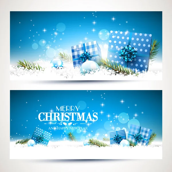 Голубые рождественские плакаты — стоковый вектор