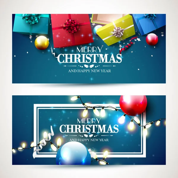 Luxury Christmas banners — Stock Vector