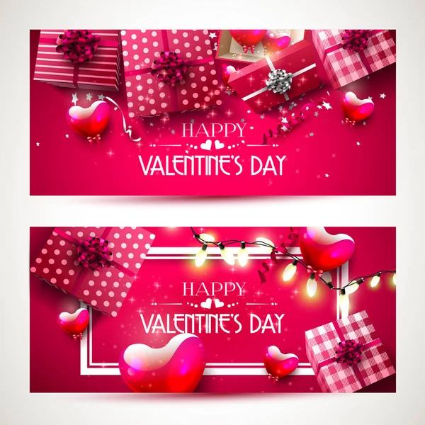 Luxury Valentine's Day headers — Stock Vector