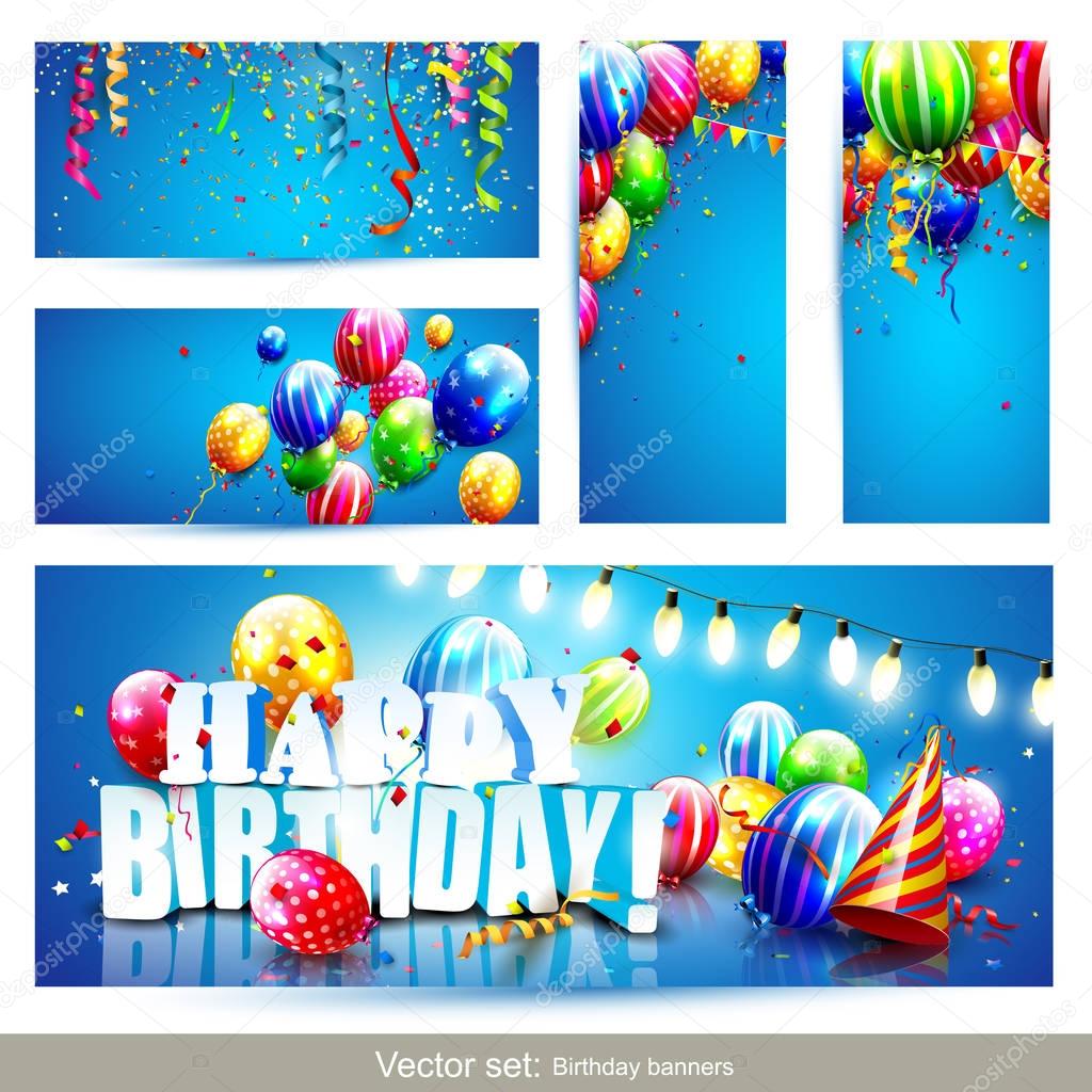 Birthday party headers or banners