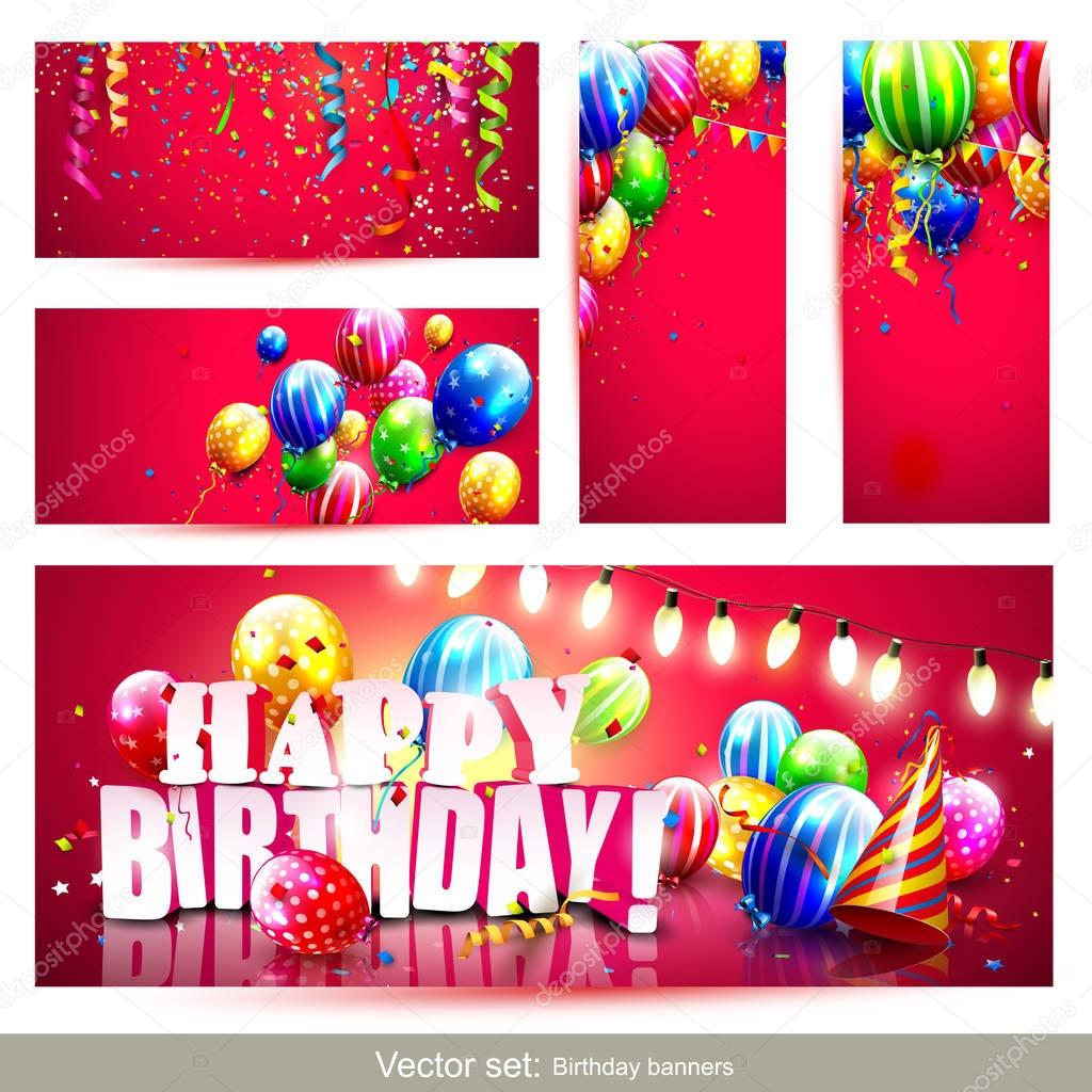 Birthday party headers or banners