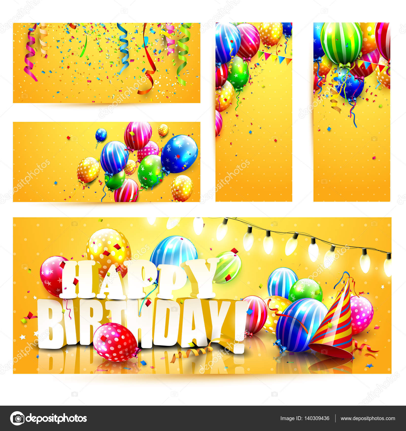 Birthday party headers or banners Stock Vector Image by ©kaktus2536