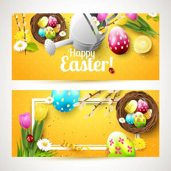 Easter horizontal headers — Stock Vector