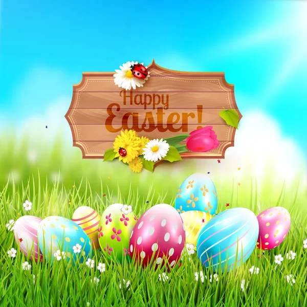 Cute Easter greeting card — Stock Vector