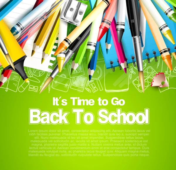 Terug naar school template — Stockvector