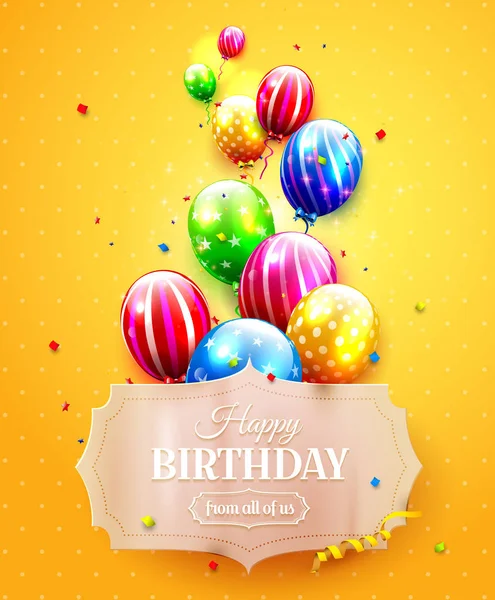 Tarjeta de felicitación de cumpleaños — Vector de stock