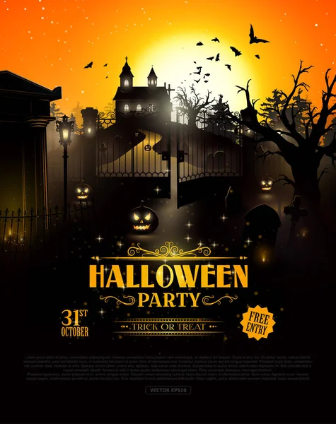 Flyer zur Halloween-Party — Stockvektor