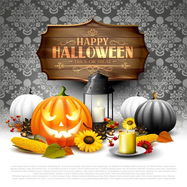 Tarjeta de felicitación Halloween — Vector de stock