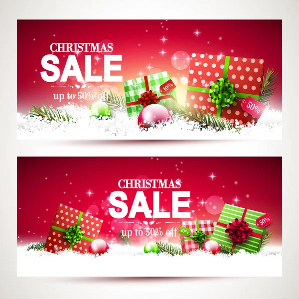 Moderne Kerstmis verkoop headers — Stockvector