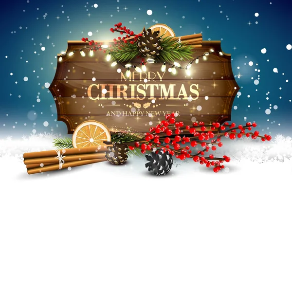 Christmas traditional greeting card — Stock Vector