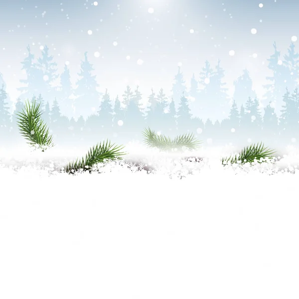 圣诞节下雪景观 — 图库矢量图片