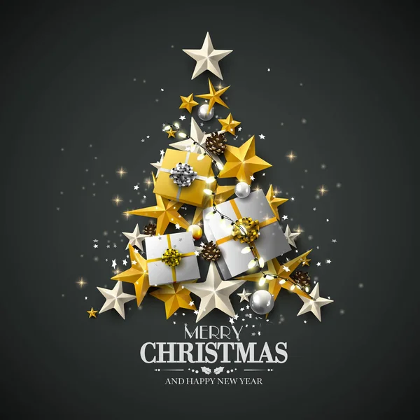 Luxury Christmas greeting card — Stock Vector