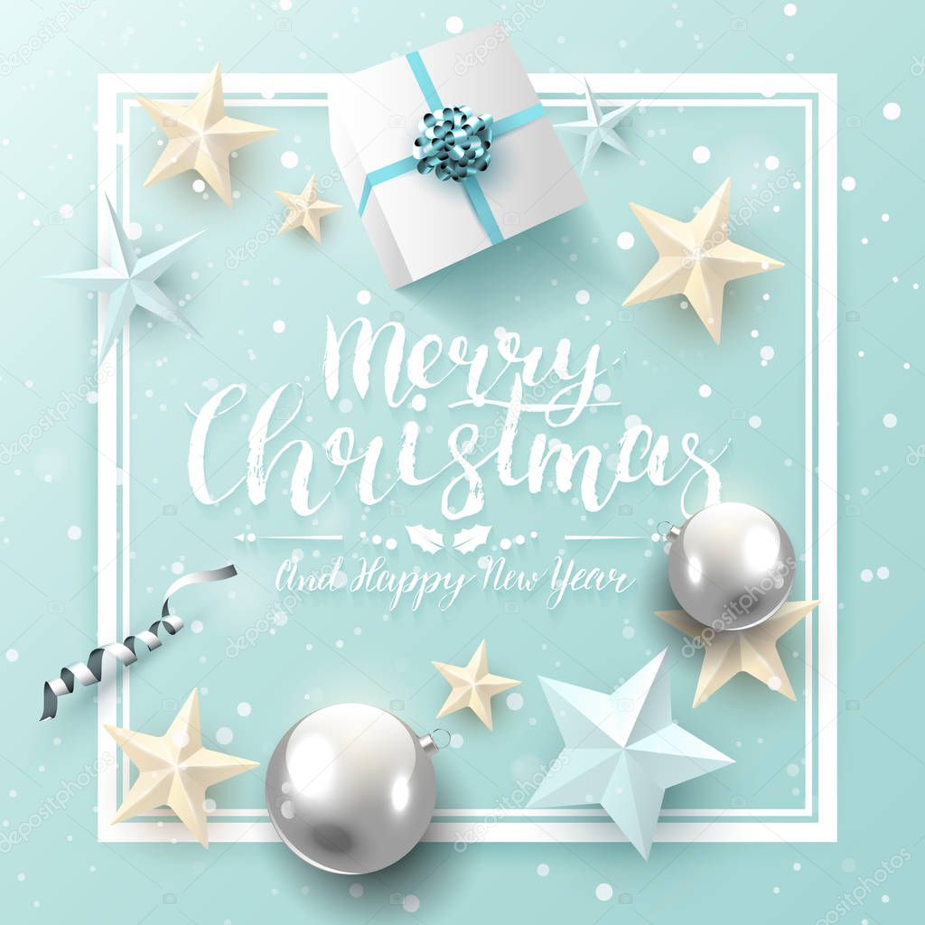 Modern pastel colors Christmas greeting card
