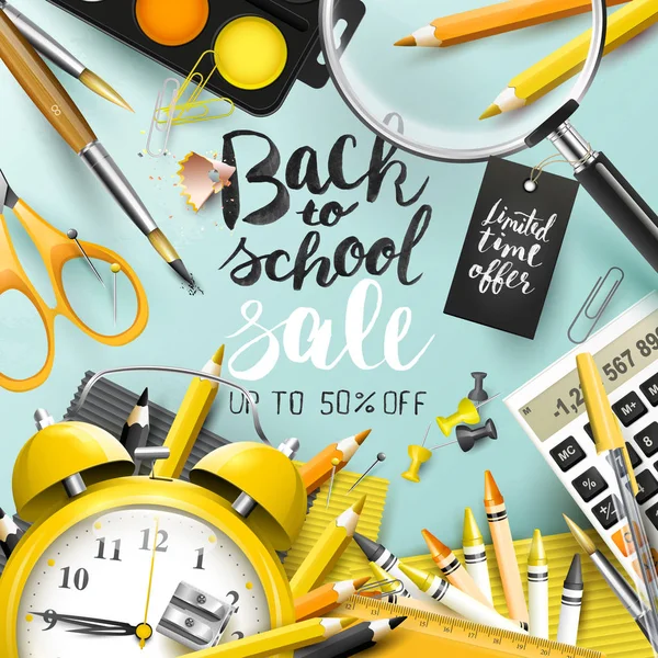 Back to school sale design template — Stock Vector