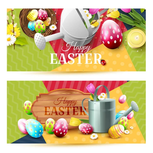 Colorful Easter headers or banners — Stock Vector