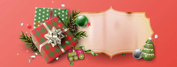 Cabecera o banner de lujo de Navidad — Vector de stock