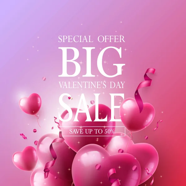 "Speciální nabídka Big Valentýnský prodej "prodejní banner — Stockový vektor