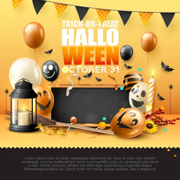 Luxuoso cartão de felicitações Halloween — Vetor de Stock