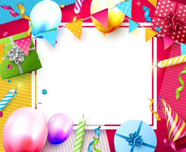 День народження або вечірка барвистий шаблон — стоковий вектор