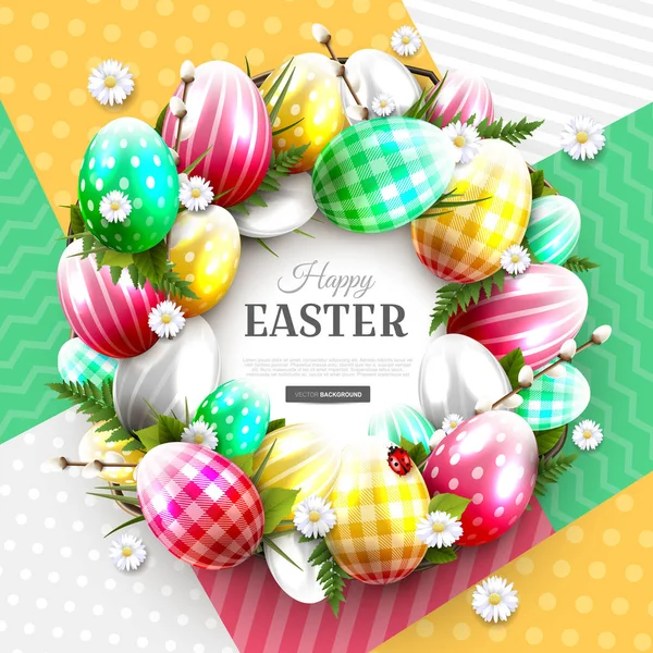 Easter wreath greeting card Vector Graphics