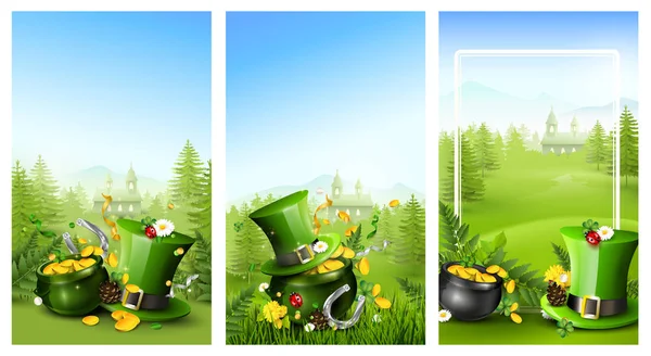 St. Patrick's Day holiday headers or banners — ストックベクタ