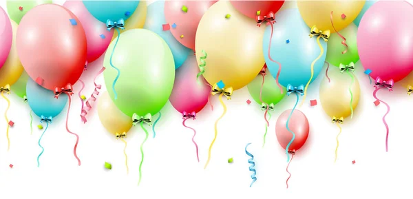 Bordure Sans Couture Anniversaire Avec Des Ballons Colorés Sur Fond Illustration De Stock